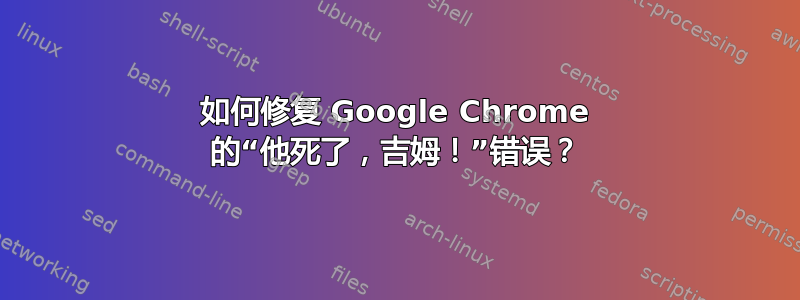 如何修复 Google Chrome 的“他死了，吉姆！”错误？