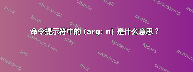 命令提示符中的 (arg: n) 是什么意思？