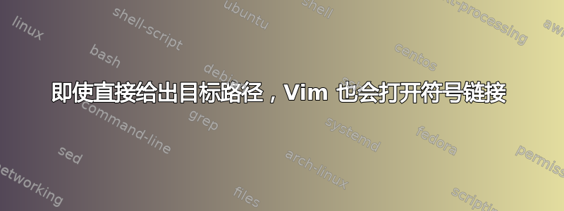 即使直接给出目标路径，Vim 也会打开符号链接