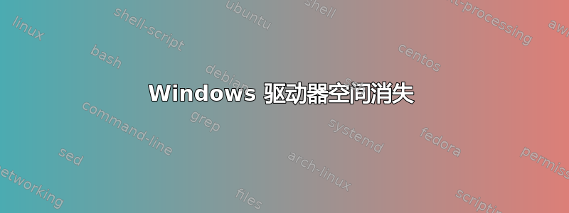 Windows 驱动器空间消失