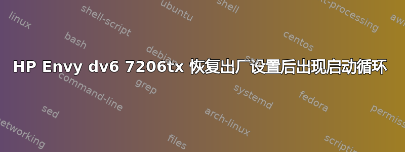 HP Envy dv6 7206tx 恢复出厂设置后出现启动循环