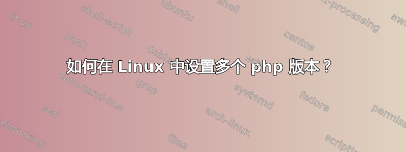 如何在 Linux 中设置多个 php 版本？