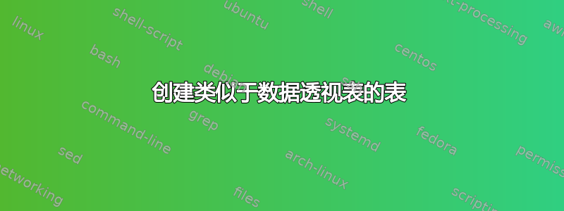 创建类似于数据透视表的表