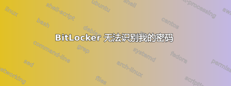 BitLocker 无法识别我的密码