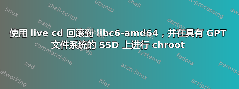 使用 live cd 回滚到 libc6-amd64，并在具有 GPT 文件系统的 SSD 上进行 chroot