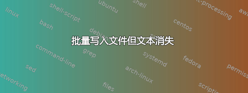 批量写入文件但文本消失