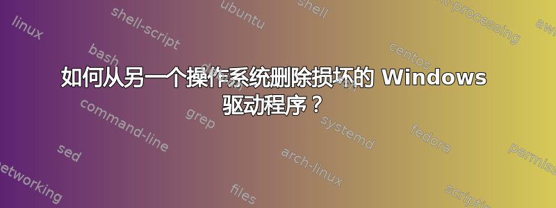 如何从另一个操作系统删除损坏的 Windows 驱动程序？