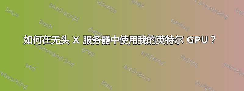 如何在无头 X 服务器中使用我的英特尔 GPU？