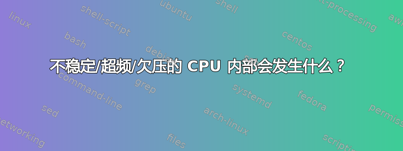 不稳定/超频/欠压的 CPU 内部会发生什么？