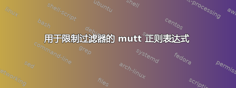 用于限制过滤器的 mutt 正则表达式