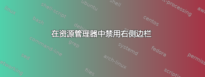 在资源管理器中禁用右侧边栏