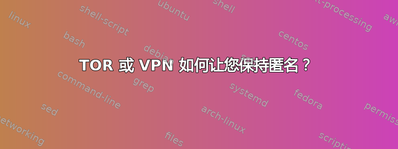 TOR 或 VPN 如何让您保持匿名？