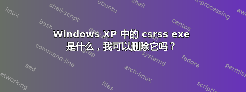 Windows XP 中的 csrss exe 是什么，我可以删除它吗？