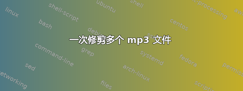 一次修剪多个 mp3 文件