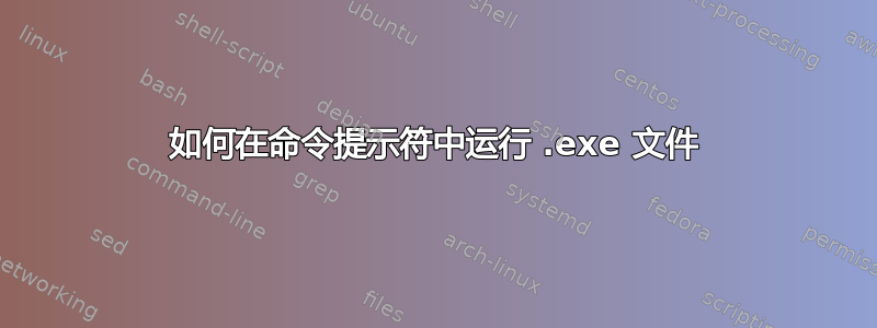 如何在命令提示符中运行 .exe 文件