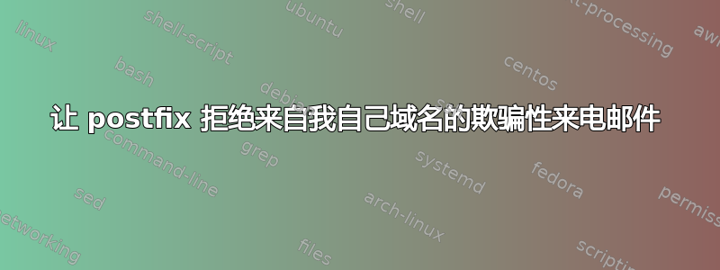 让 postfix 拒绝来自我自己域名的欺骗性来电邮件