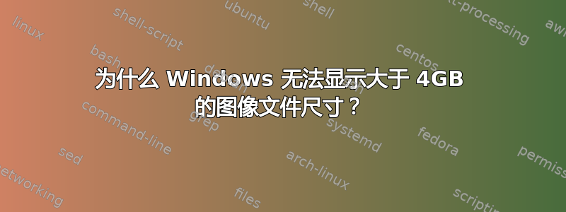 为什么 Windows 无法显示大于 4GB 的图像文件尺寸？