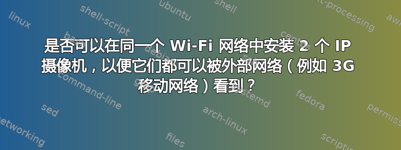 是否可以在同一个 Wi-Fi 网络中安装 2 个 IP 摄像机，以便它们都可以被外部网络（例如 3G 移动网络）看到？