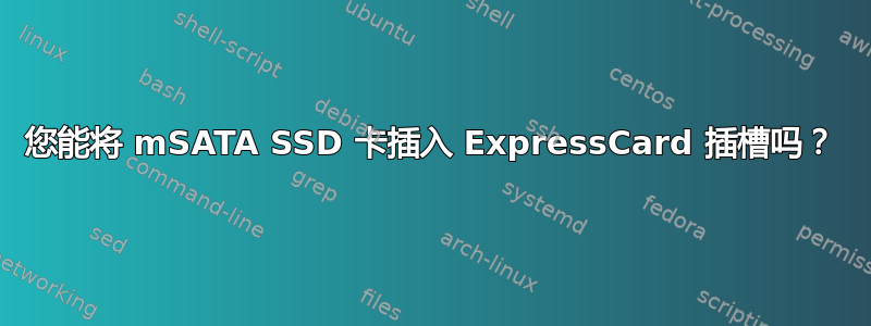 您能将 mSATA SSD 卡插入 ExpressCard 插槽吗？