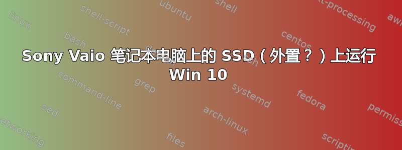 Sony Vaio 笔记本电脑上的 SSD（外置？）上运行 Win 10