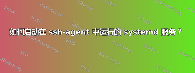 如何启动在 ssh-agent 中运行的 systemd 服务？