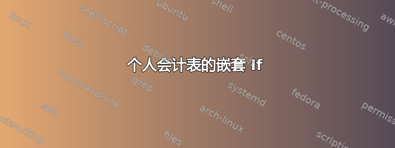 个人会计表的嵌套 If