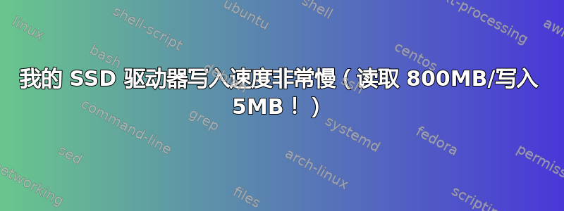 我的 SSD 驱动器写入速度非常慢（读取 800MB/写入 5MB！）