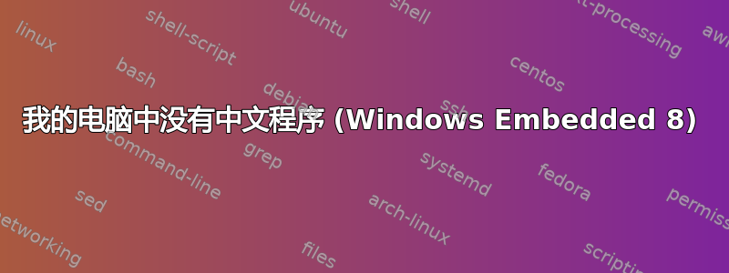 我的电脑中没有中文程序 (Windows Embedded 8)