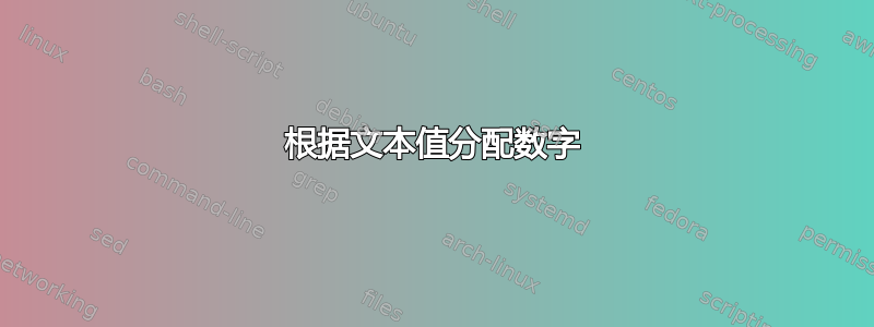 根据文本值分配数字