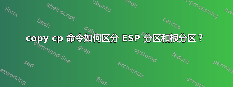 copy cp 命令如何区分 ESP 分区和根分区？