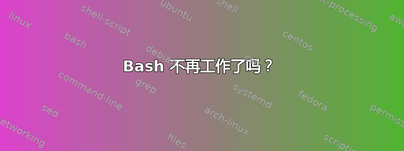 Bash 不再工作了吗？