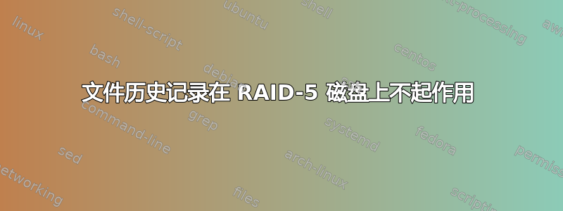 文件历史记录在 RAID-5 磁盘上不起作用