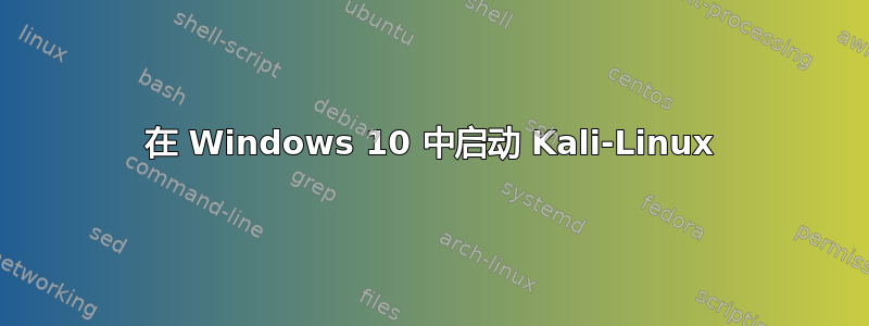 在 Windows 10 中启动 Kali-Linux