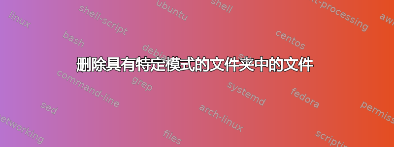 删除具有特定模式的文件夹中的文件