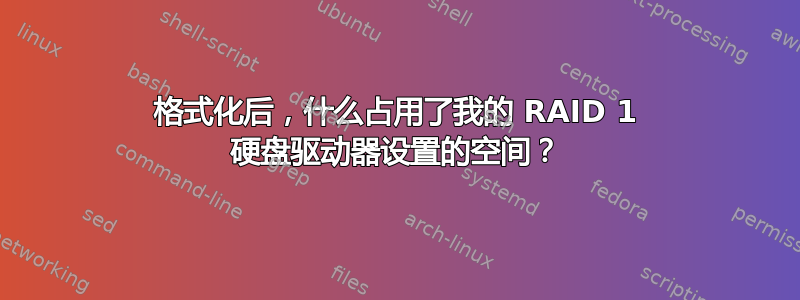 格式化后，什么占用了我的 RAID 1 硬盘驱动器设置的空间？