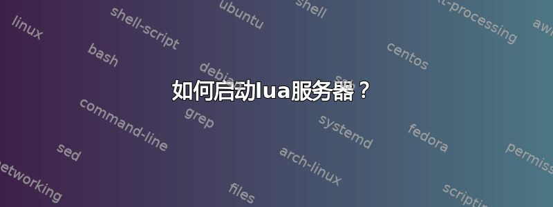 如何启动lua服务器？