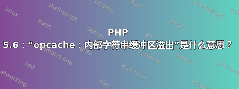 PHP 5.6：“opcache：内部字符串缓冲区溢出”是什么意思？