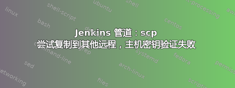 Jenkins 管道：scp 尝试复制到其他远程，主机密钥验证失败