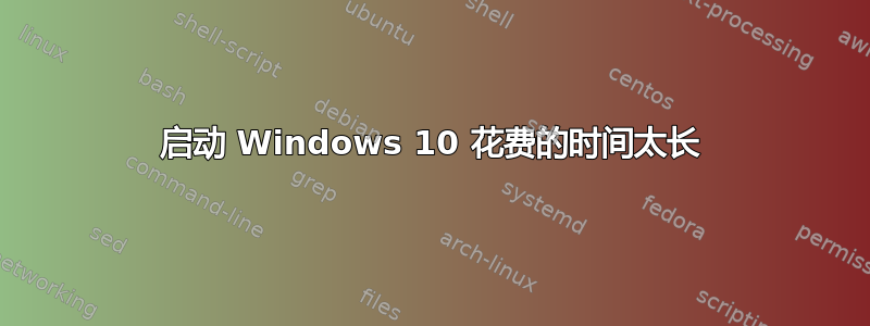 启动 Windows 10 花费的时间太长