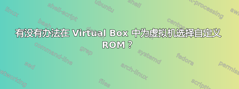 有没有办法在 Virtual Box 中为虚拟机选择自定义 ROM？