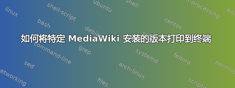 如何将特定 MediaWiki 安装的版本打印到终端