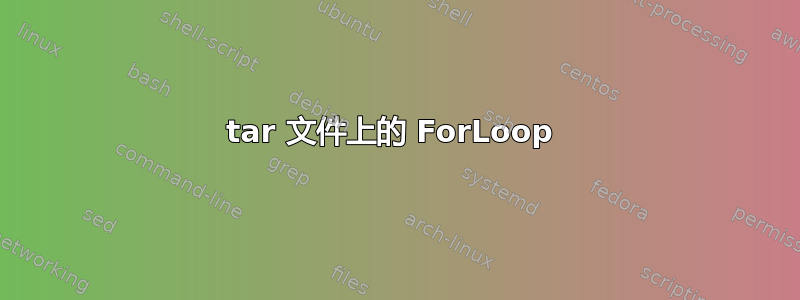 tar 文件上的 ForLoop 