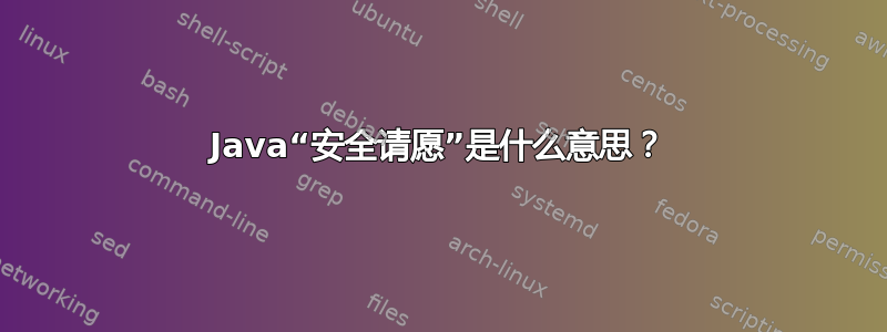 Java“安全请愿”是什么意思？