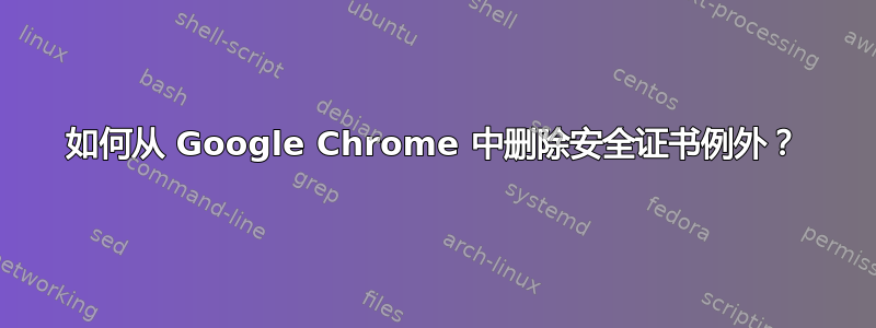 如何从 Google Chrome 中删除安全证书例外？