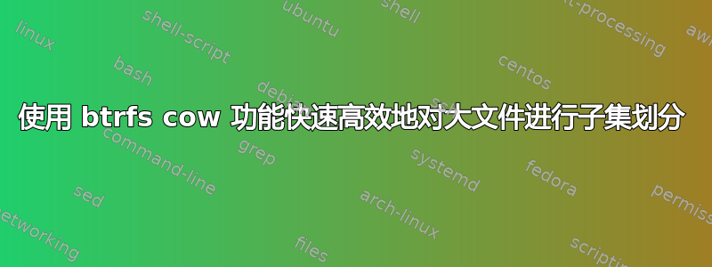 使用 btrfs cow 功能快速高效地对大文件进行子集划分