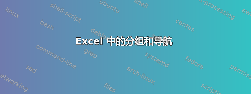 Excel 中的分组和导航