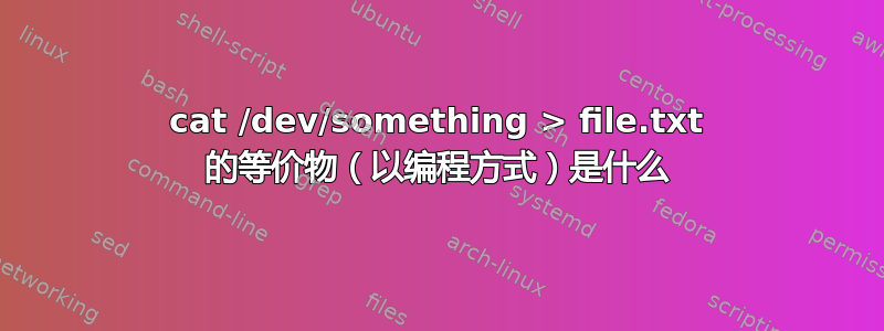 cat /dev/something > file.txt 的等价物（以编程方式）是什么