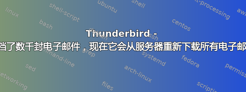 Thunderbird - 存档了数千封电子邮件，现在它会从服务器重新下载所有电子邮件