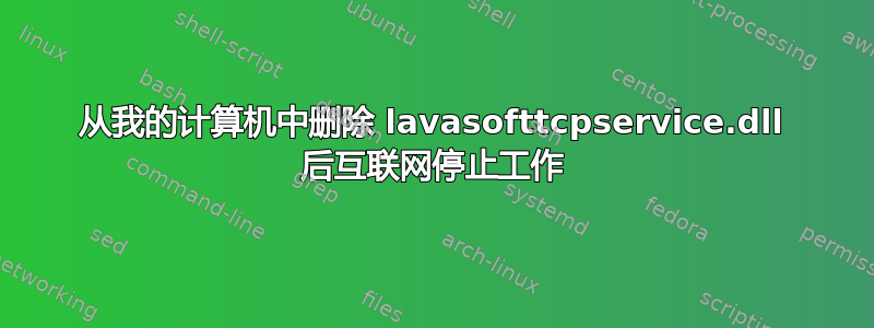 从我的计算机中删除 lavasofttcpservice.dll 后互联网停止工作