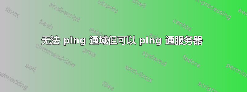 无法 ping 通域但可以 ping 通服务器